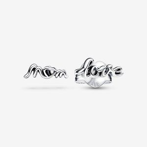 Pandora Love Mom Stud Earrings Sterling silver Pandora